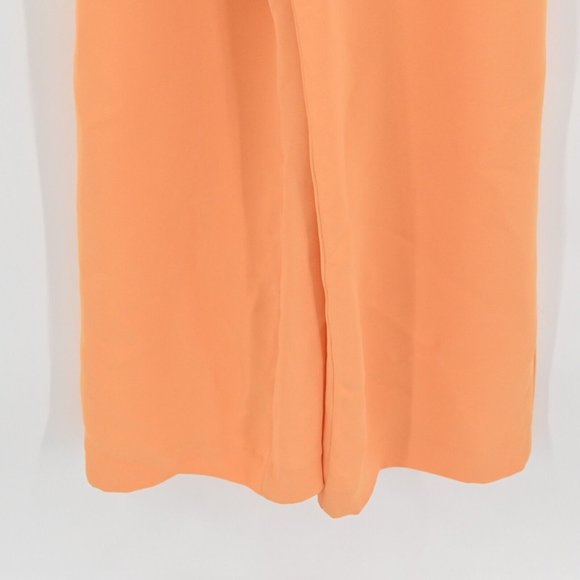 NEW REISS Womens Orange Chey Cut Out Jumpsuit High Waist Wide Leg Pleated Size 8 - Picture 4 of 11